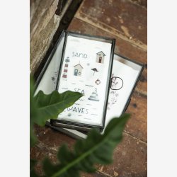 Ib Laursen glasske m/lg antik sort B: 21,5 H: 7,3 L: 21,5cm.