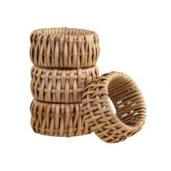 Chic Antique - Servietring st af 4 i rattan - H2,5 5,5 cm