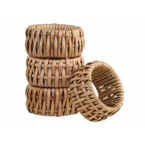 Chic Antique - Servietring st af 4 i rattan - H2,5 5,5 cm