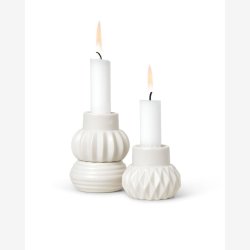 DOTTIR - SAMSURIUM lysestager i st. m/3 stk. Hvid