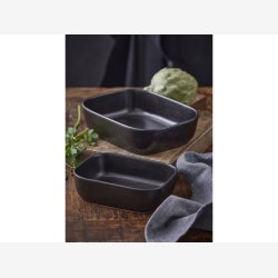 HOLM - Ovnfast fad sort stentj 29 x 23,5 x 7,5 cm