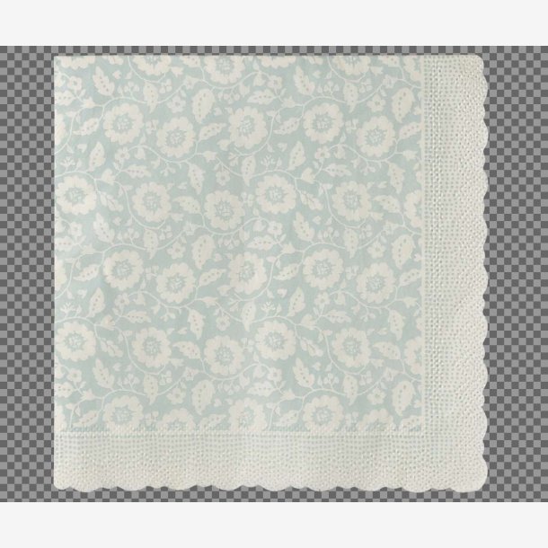 Maileg - Servietter m. Blomsterprint Mynte 15x15cm. 20 stk.