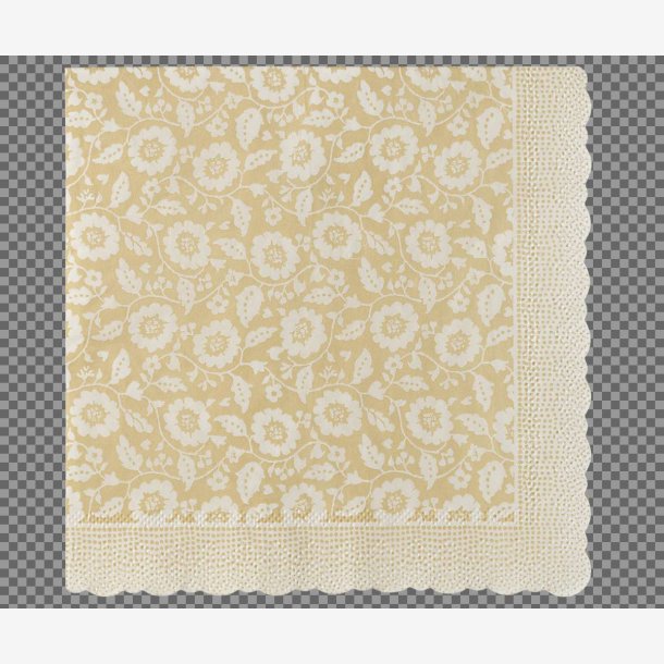 Maileg - Servietter m. Blomsterprint Gul 15x15cm. 20 stk.