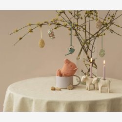 Maileg - Lysestage Lam Mynte Tr�/metal 8x10cm.