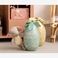 Maileg - P�ske�g m. lam bamse St�vet Mynte Metal/Bomuld/Linned 11x7x7cm.