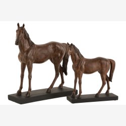 J-Line - Hest figur poly Brun H: 36 L: 35 B: 11,5 cm. 