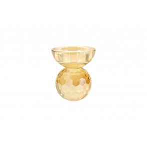 Speedtsberg - Krystal Fyrfads lysestage ravfarvet H: 9 cm.