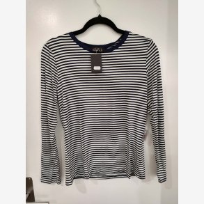 T-Shirt Strib Denim/Hvid Onesize 95%viscose, 5%elestan