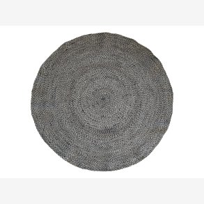Chic Antique - Gulvtppe rundt Jute : 160cm. Natur/Sort