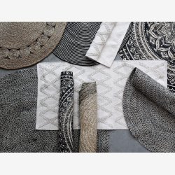 Chic Antique - Gulvtppe rundt Jute : 160cm. Natur/Sort