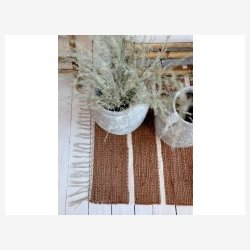 Chic Antique - Kludetppe m/striber L: 160 B: 70 cm. Brun