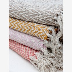 Chic Antique - Aix Plaid af overskudsgarn Latte 150 x 130 cm. 