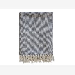 Chic Antique - Aix Plaid af overskudsgarn Mrkegr 150 x 130 cm. 