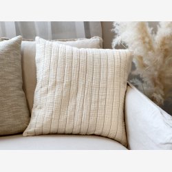 Chic Antique - Aix pudebetrk m/striber 45 x 45 cm. Creme Bomuld