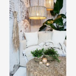 Chic Antique - Aix pudebetrk m/striber 45 x 45 cm. Creme Bomuld