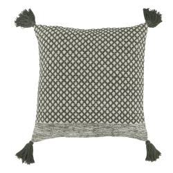 Chic Antique - Pudebetrk m/kvaster 50 x 50 cm. Genanvendt Bomuld Oliven Grn