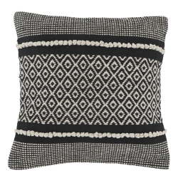 Chic Antique - Pudebetrk m/mnster 50 x 50 cm. Genanvendt Bomuld Sort