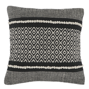 Chic Antique - Pudebetrk m/mnster 50 x 50 cm. Genanvendt Bomuld Sort