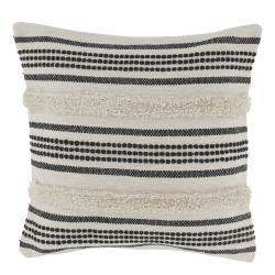 Chic Antique - Pudebetrk m/mnster 50 x 50 cm. Genanvendt Bomuld Sort