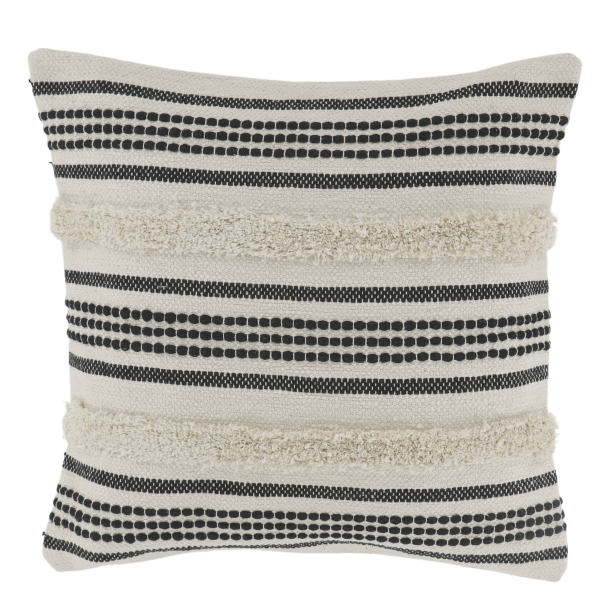 Chic Antique - Pudebetrk m/mnster 50 x 50 cm. Genanvendt Bomuld Sort