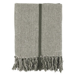 Chic Antique -Aix Plaid af overskudsgarn Olivengrn 150x130cm.