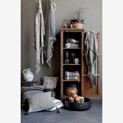 Chic Antique -Aix Plaid af overskudsgarn Olivengrn 150x130cm.