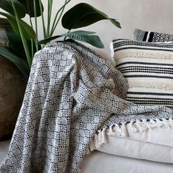 Chic Antique - Aix Plaid af overskudsgarn L150/B130cm, sort