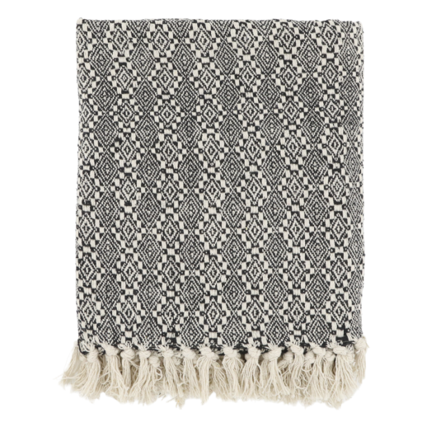 Chic Antique - Aix Plaid af overskudsgarn L150/B130cm, sort