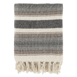 Chic Antique -Aix Plaid af overskudsgarn Mocca og Sort 150x130cm.