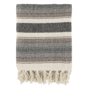 Chic Antique -Aix Plaid af overskudsgarn Mocca og Sort 150x130cm.