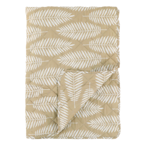 Chic Antique - Aix Quilt m. tropisk bladmnster L180/B130cm beige og hvid