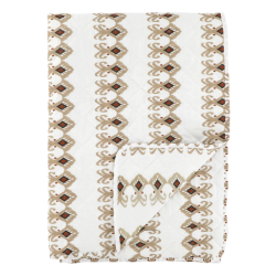 Chic Antique - Aix Quilt m. paisleymnster L180/B130cm, kul og terracotta
