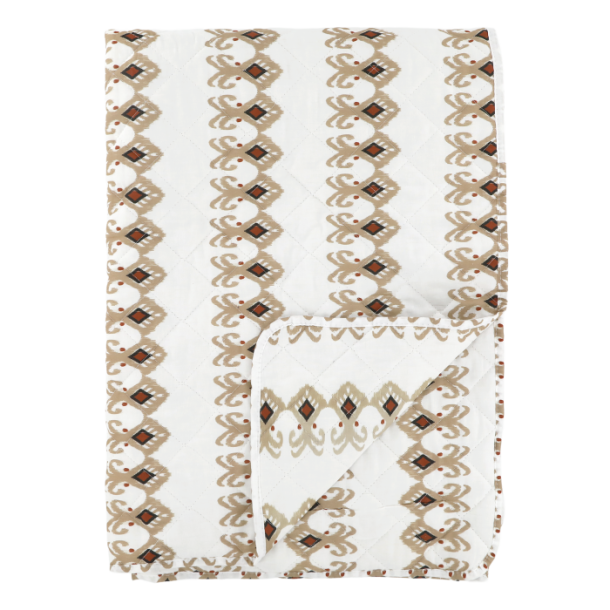 Chic Antique - Aix Quilt m. paisleymnster L180/B130cm, kul og terracotta