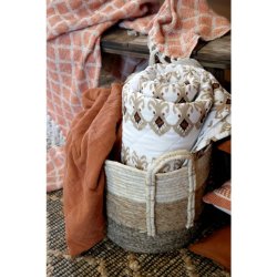 Chic Antique - Aix Quilt m. paisleymnster L180/B130cm, kul og terracotta