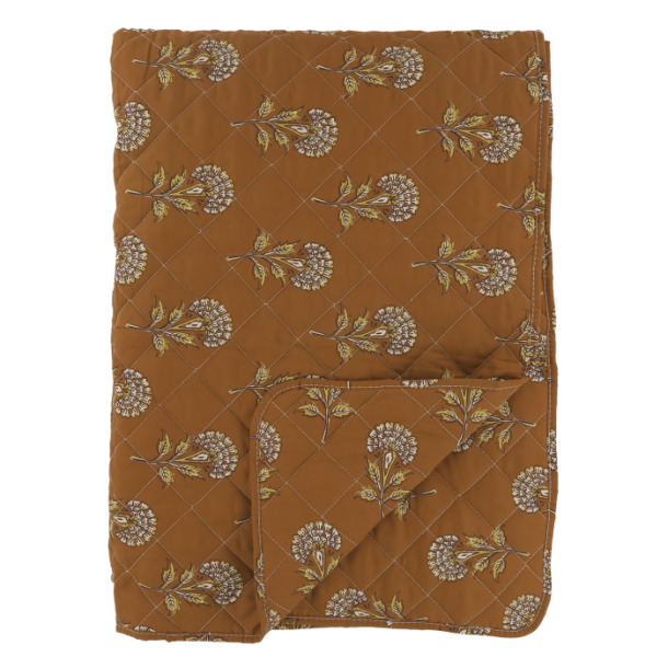 Chic Antique - Aix Quilt m. blomstermnster L180/B130cm terracotta