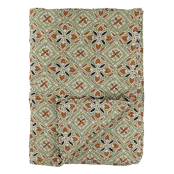 Chic Antique - Aix Quilt m. batikmnster L180/B130cm verte og terracotta