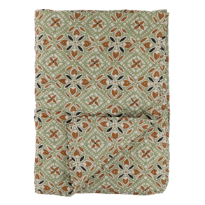 Chic Antique - Aix Quilt m. batikmnster L180/B130cm verte og terracotta