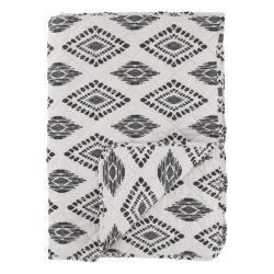 Chic Antique - Aix Quilt m. etnisk mnster L180/B130cm hvid og sort
