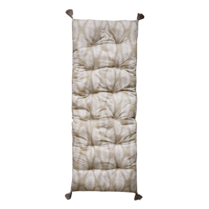 Chic Antique - Aix Madras m. tropisk bladmnster L180/B70cm, beige og hvid