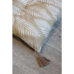 Chic Antique - Aix Madras m. tropisk bladmnster L180/B70cm, beige og hvid