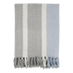 Chic Antique -Aix Plaid af overskudsgarn Fransk gr og Lysebl 150x130cm.