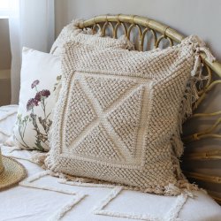 Chic Antique - Aix pudebetrk m/frynser 50 x 50 cm. Off White