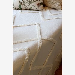 Chic Antique - Aix Sengetppe m/kvaster 260 x 240 cm. Bomuld, Genbrugsfibre Off White