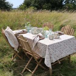 Chic Antique - Aix Dug m/blomsterprint bomuld Creme 140 x 240cm.