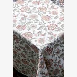 Chic Antique - Aix Dug m/blomsterprint bomuld Creme 140 x 240cm.