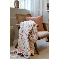 Chic Antique - Aix Quilt m. vilde blomster L180/B130cm creme
