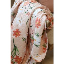 Chic Antique - Aix Quilt m. blomstermnster L180/B130cm Rosa