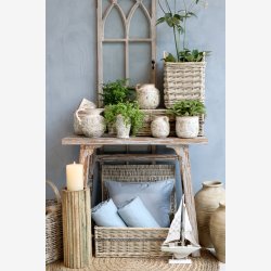 Chic Antique - Aix Pudebetrk i Velour, Sky Blue 50 x 50 cm.