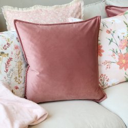 Chic Antique - Aix Pudebetrk i Velour, Taupe, 50 x 50 cm.