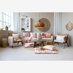 Chic Antique - Aix Pudebetrk i Velour, Taupe, 50 x 50 cm.